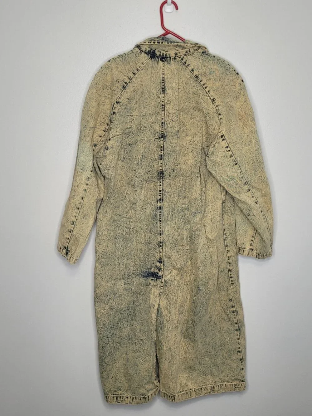 Rockets vintage acid wash grunge denim trench duster indie unique jacket medium